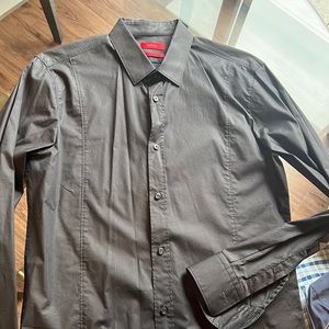 Hugo black slim fit dress shirt small